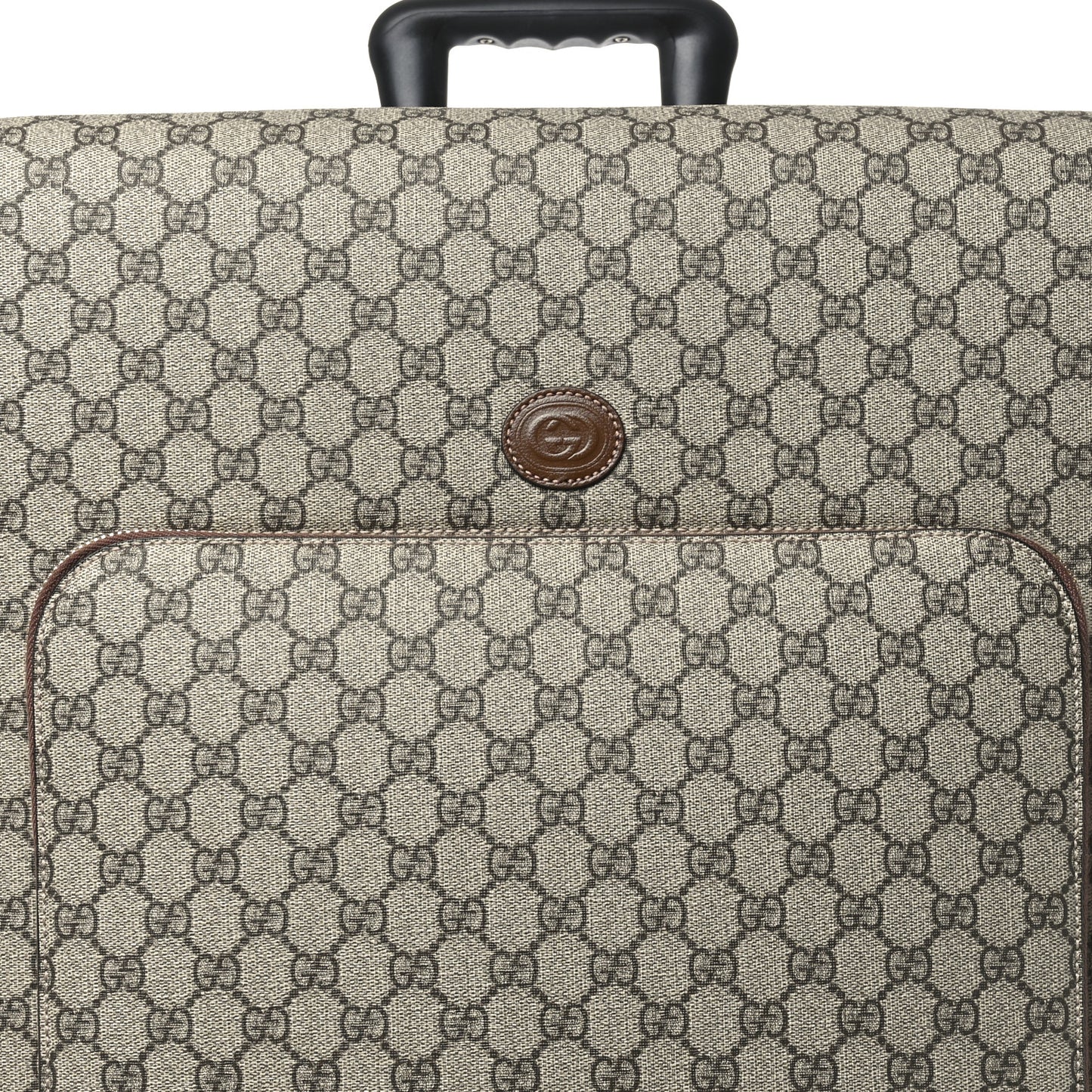 GG Supreme Monogram Azalea Calfskin Retro Interlocking G Carry On Trolley Beige Ebony Brown Sugar