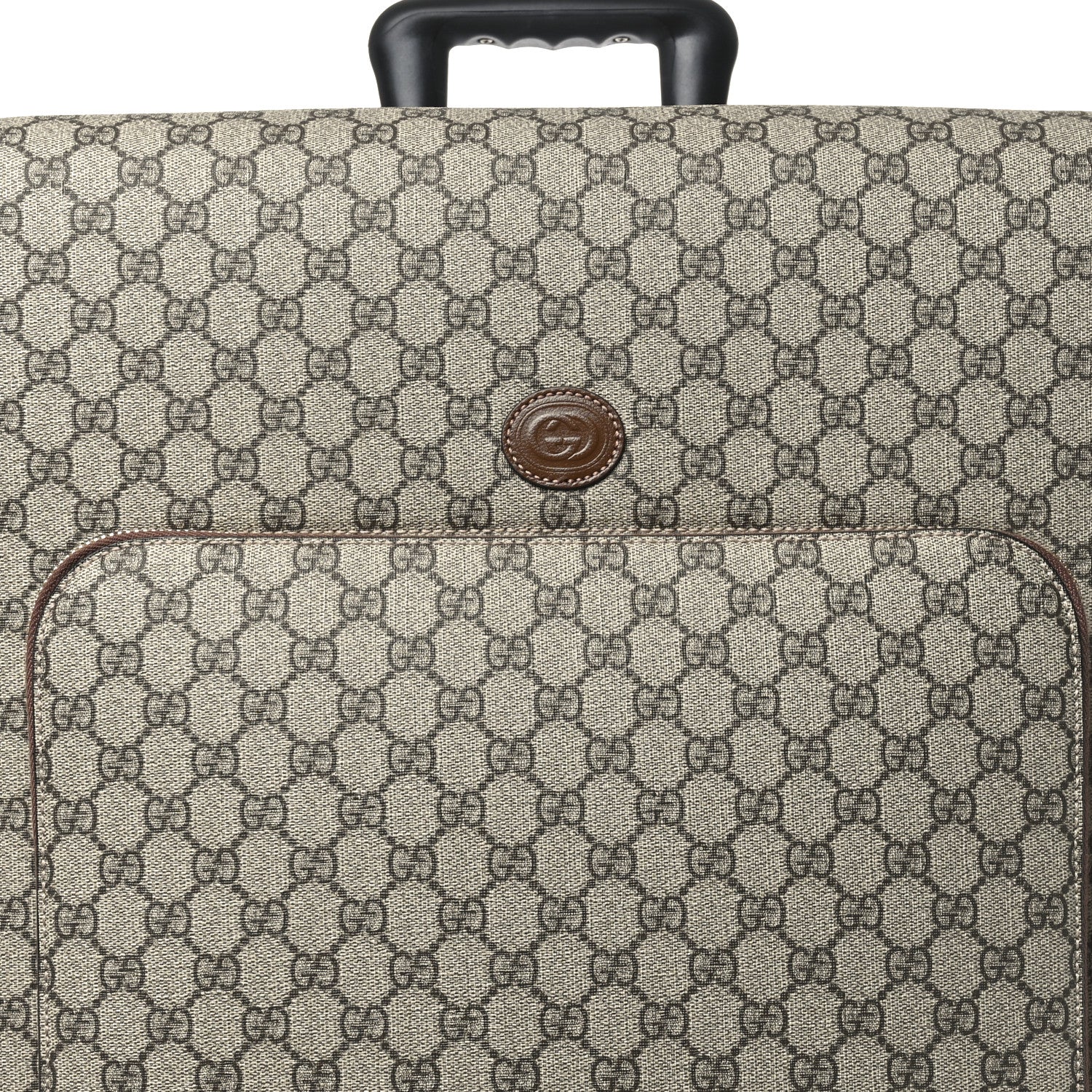 Gucci GG Supreme Monogram Azalea Calfskin Retro Interlocking G Carry On Trolley Beige Ebony Brown Sugar 7 of 9