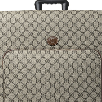 Gucci GG Supreme Monogram Azalea Calfskin Retro Interlocking G Carry On Trolley Beige Ebony Brown Sugar 7 of 9