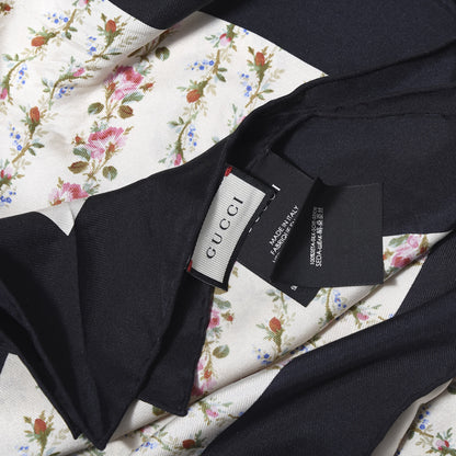 Gucci Silk Twill Gucci Rose Series Square Scarf Ivory Black 3 of 3