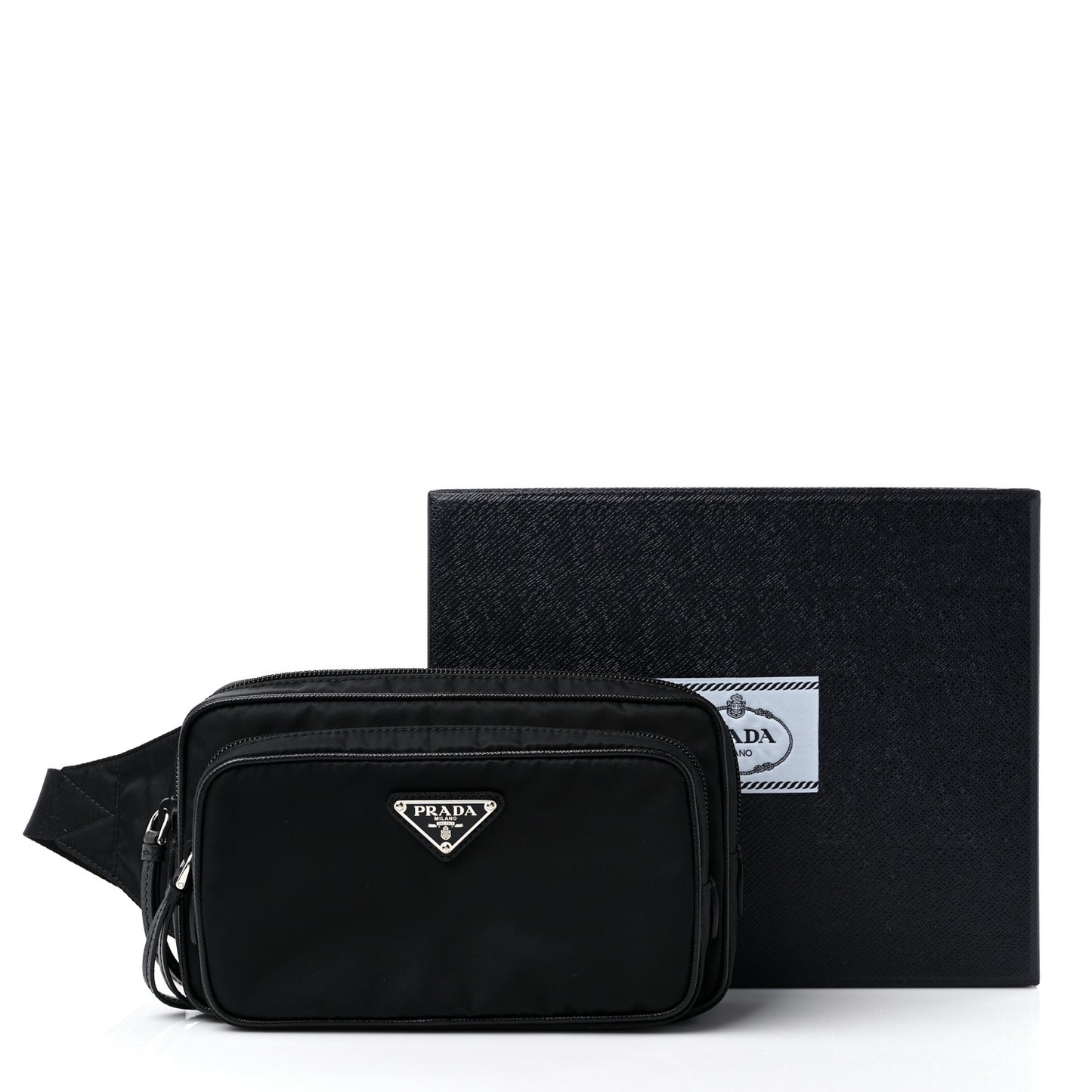 Tessuto Nylon Saffiano Belt Bag Black