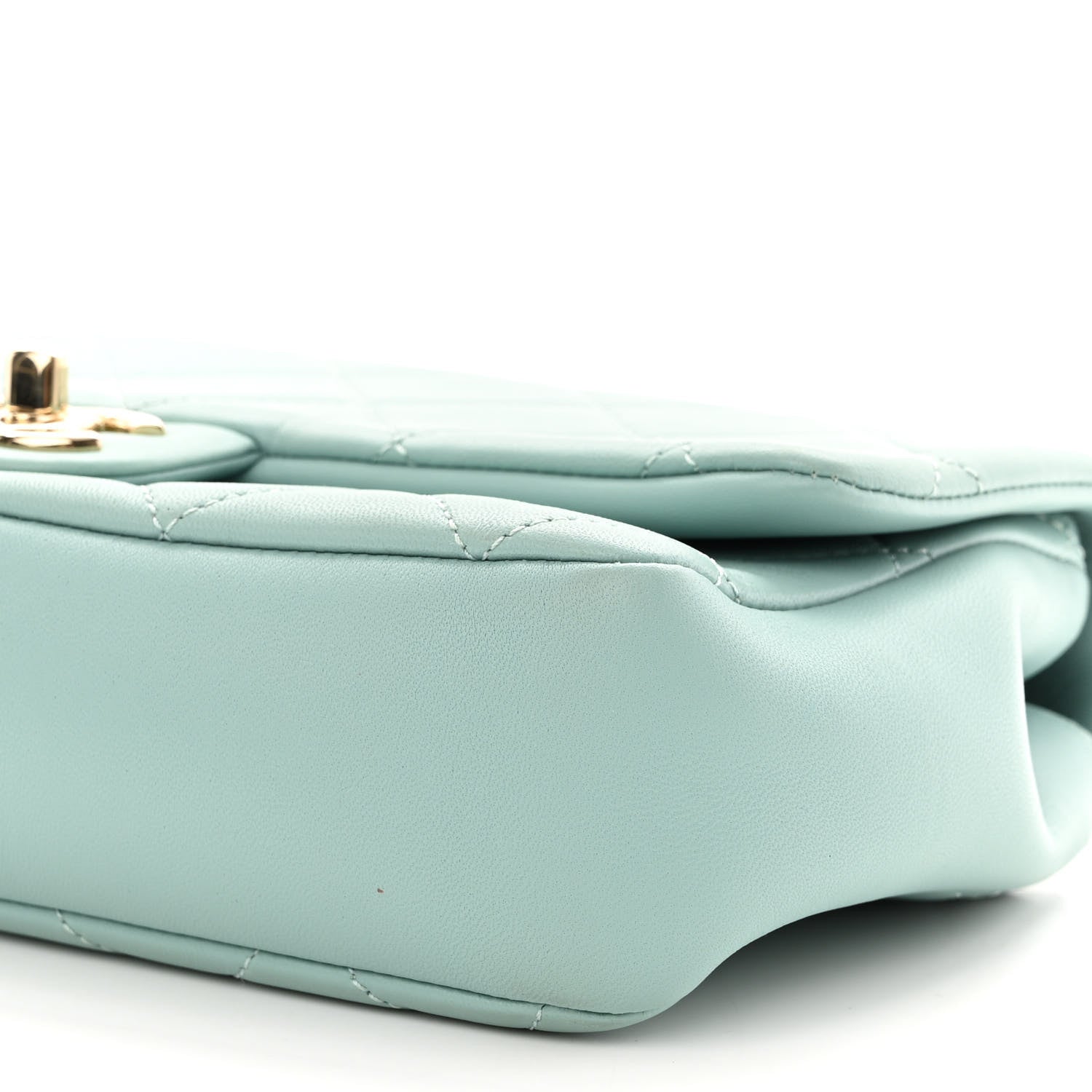 Chanel Lambskin Quilted Resin Bi-Color Chain Flap Bag Light Blue 10 of 10