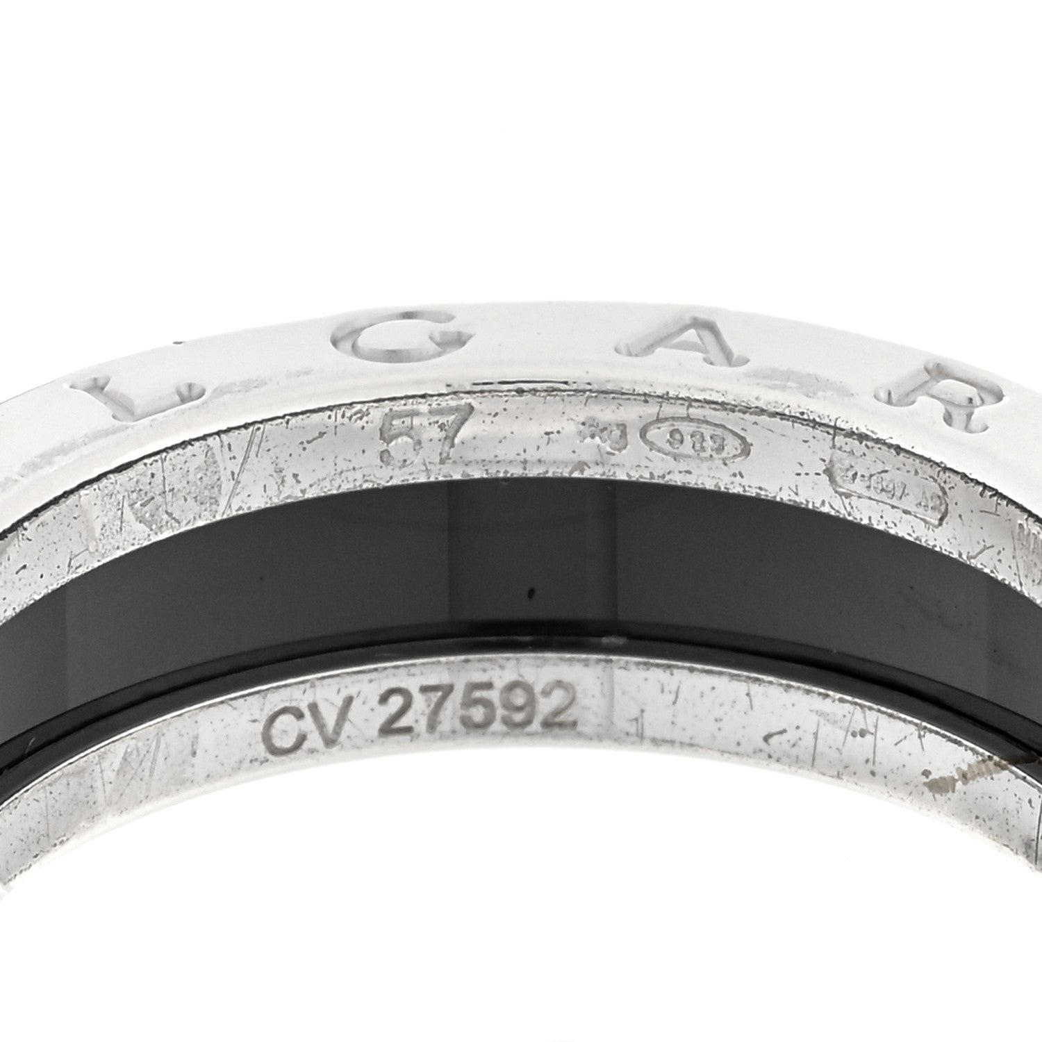Bulgari Sterling Silver Ceramic Save The Children One-Band Ring 56 7.5 4 of 5