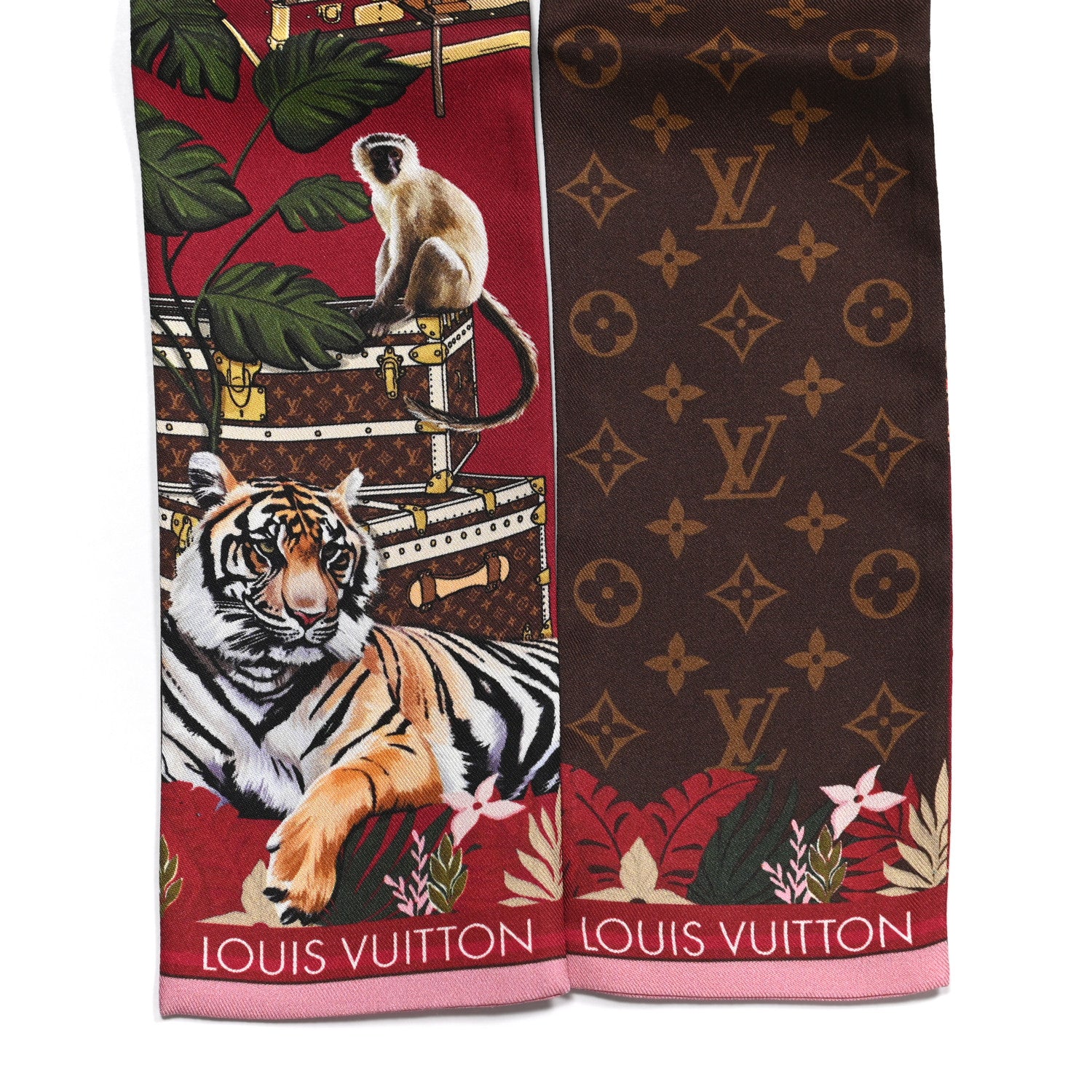 Louis Vuitton Silk Monogram Secret Jungle Bandeau Bordeaux 2 of 4