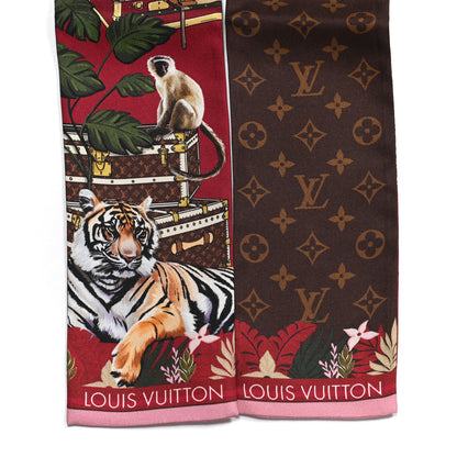 Louis Vuitton Silk Monogram Secret Jungle Bandeau Bordeaux 2 of 4
