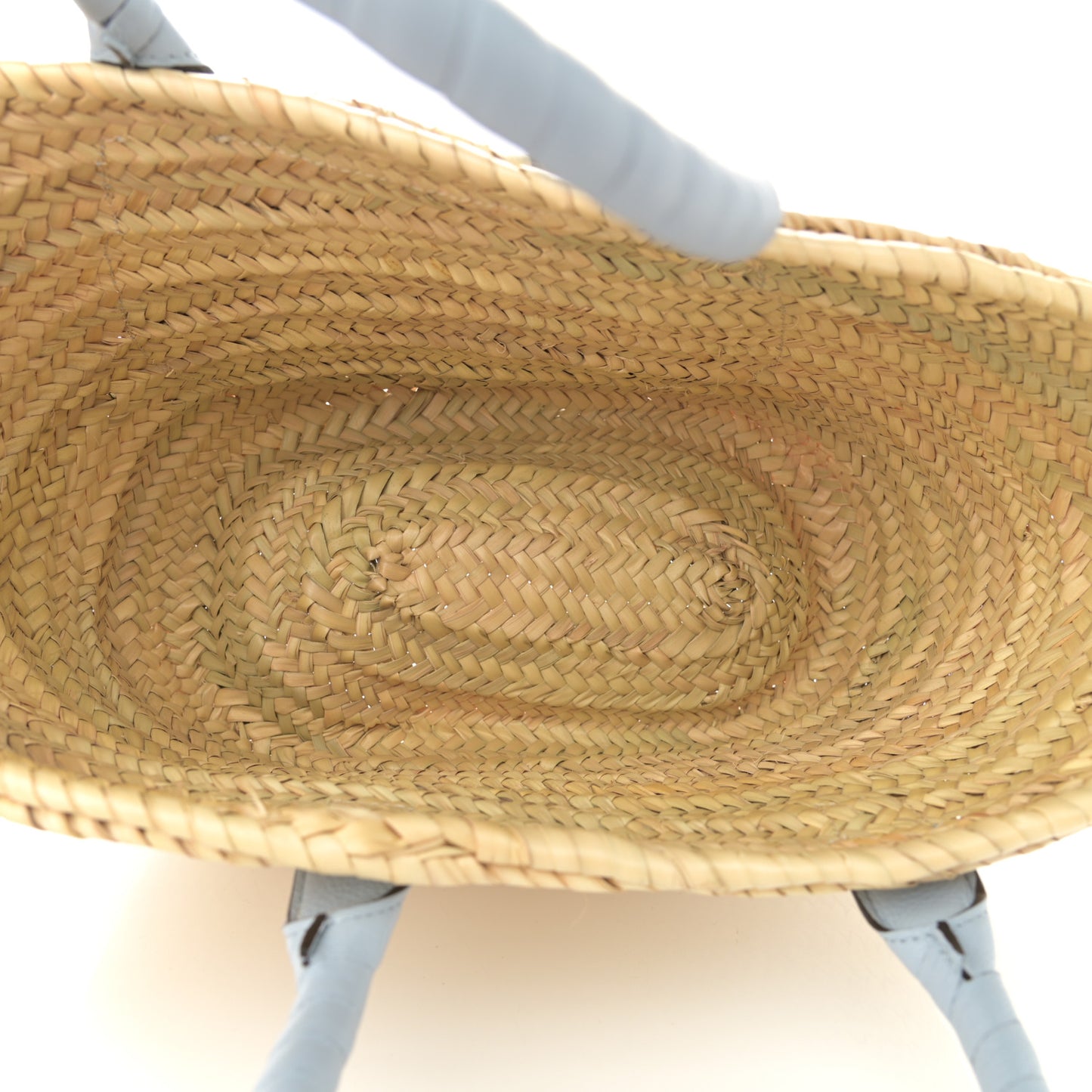 Raffia Small Grain Calfskin Medium Marcie Basket Shady Blue