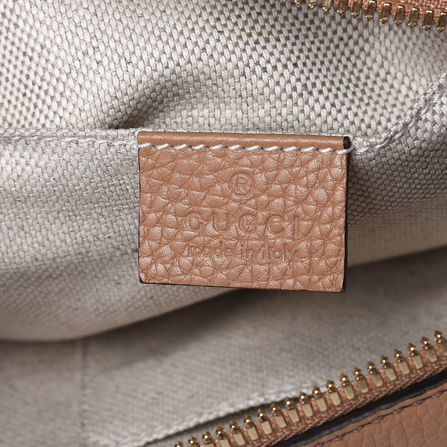 Pebbled Calfskin Small Soho Disco Bag Camelia