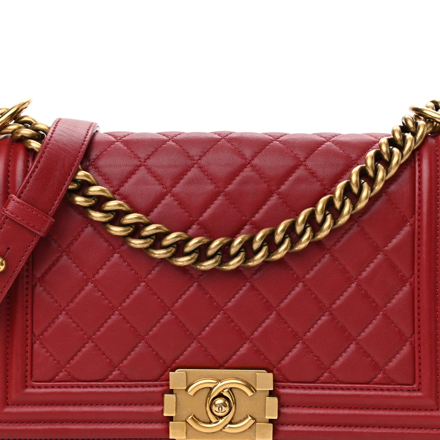 Chanel Calfskin Quilted Medium Boy Flap Red 8 of 16