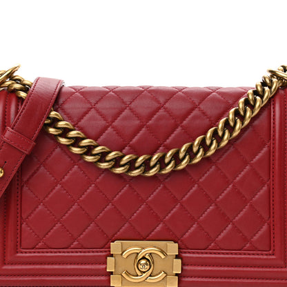 Chanel Calfskin Quilted Medium Boy Flap Red 8 of 16