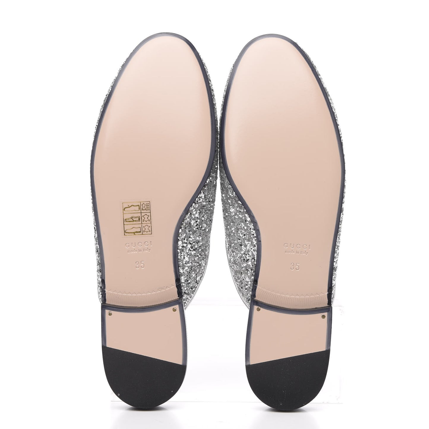 Glitter Womens Princetown Slippers 35 Silver