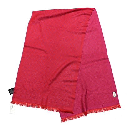 Gucci Wool Lame Jacquard GG Monogram Stenlux Scarf Red Pink 3 of 5