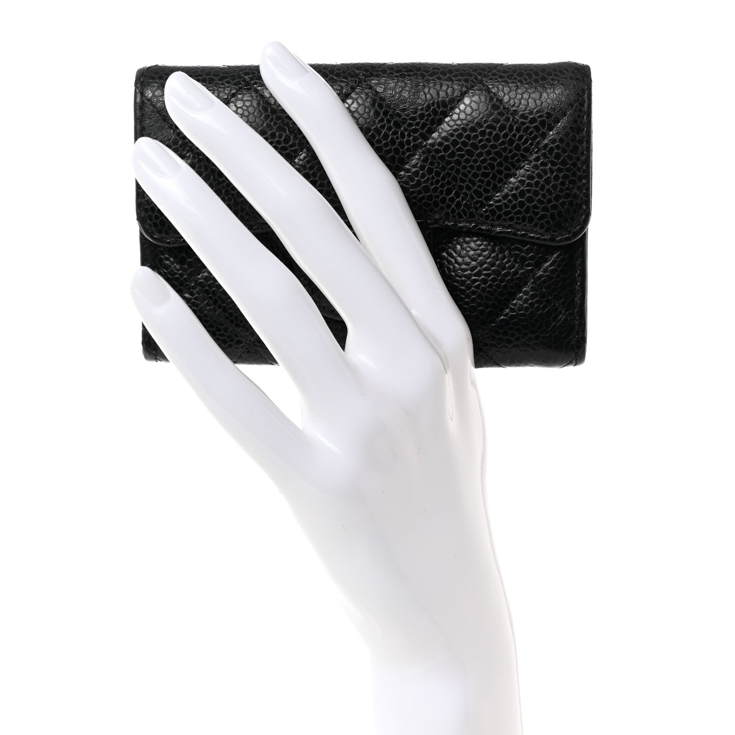 Chanel Caviar Quilted Flap Card Holder Wallet Black 2 of 12