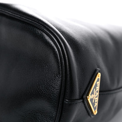 Prada Glace Calfskin Embossed Secchiello Bucket Bag Black 10 of 14
