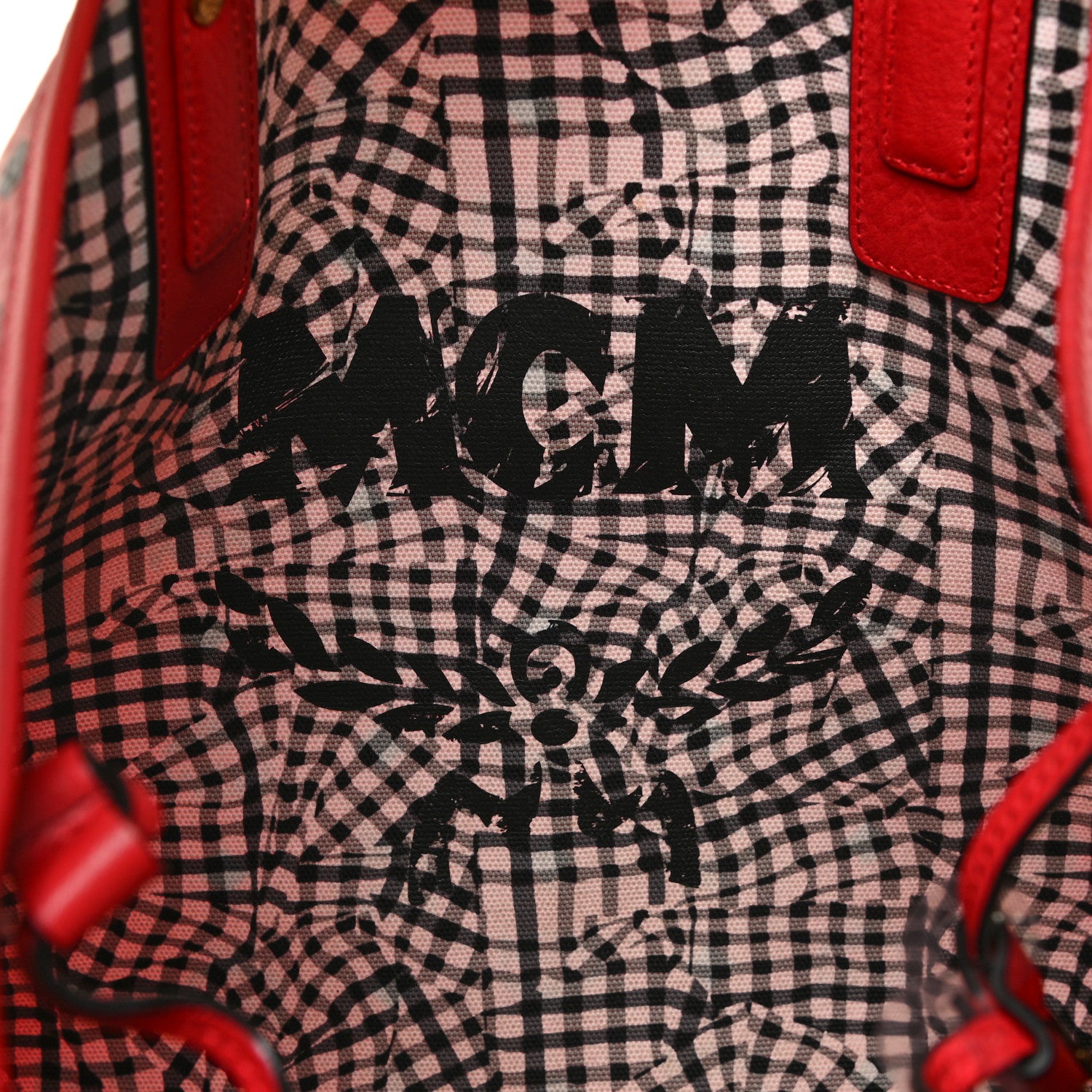 MCM Visetos Large Liz Reversible Shopper Tote Ruby Red 7 of 21