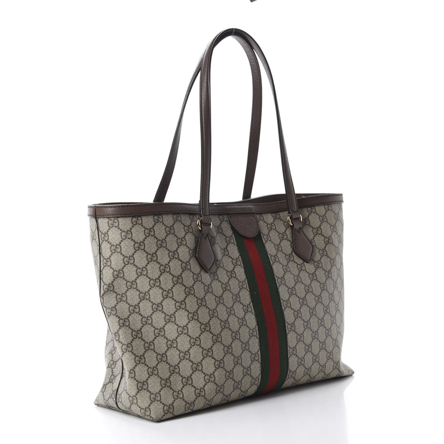 GG Supreme Monogram Medium Ophidia Shopping Tote Brown