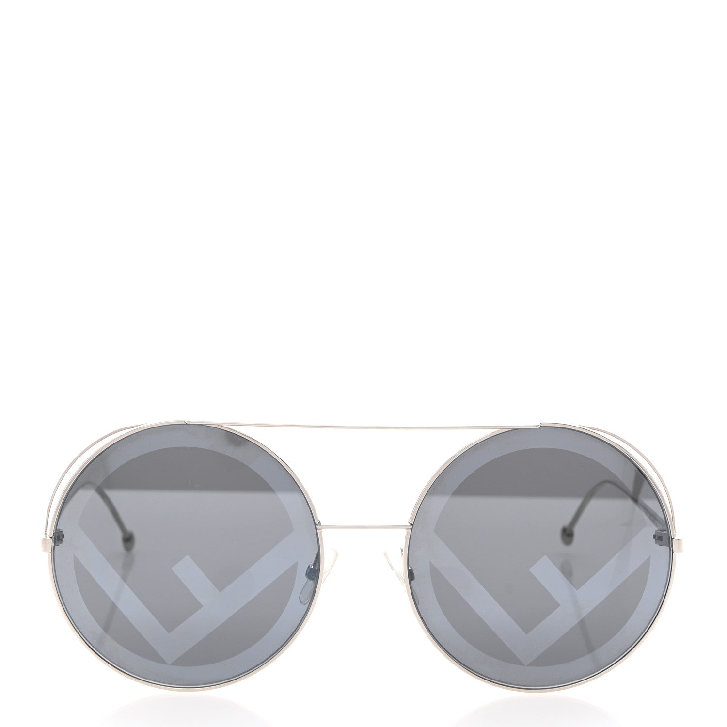 Fendi Metal F is Fendi Printed Run Away Round Frame Sunglasses FF 0285/S Black 2 of 8