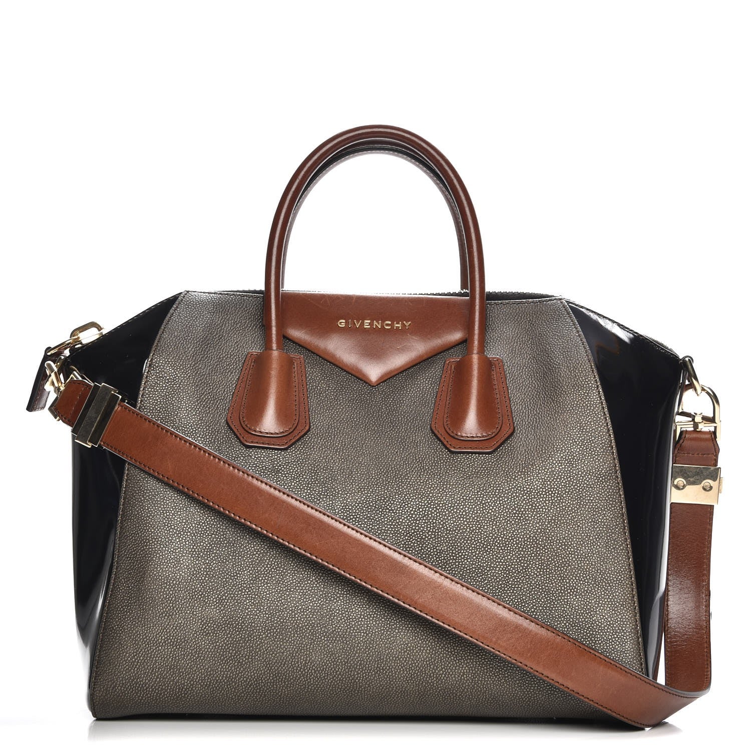 Givenchy Patent Calfskin Stingray Embossed Medium Tri-Color Antigona 1 of 20