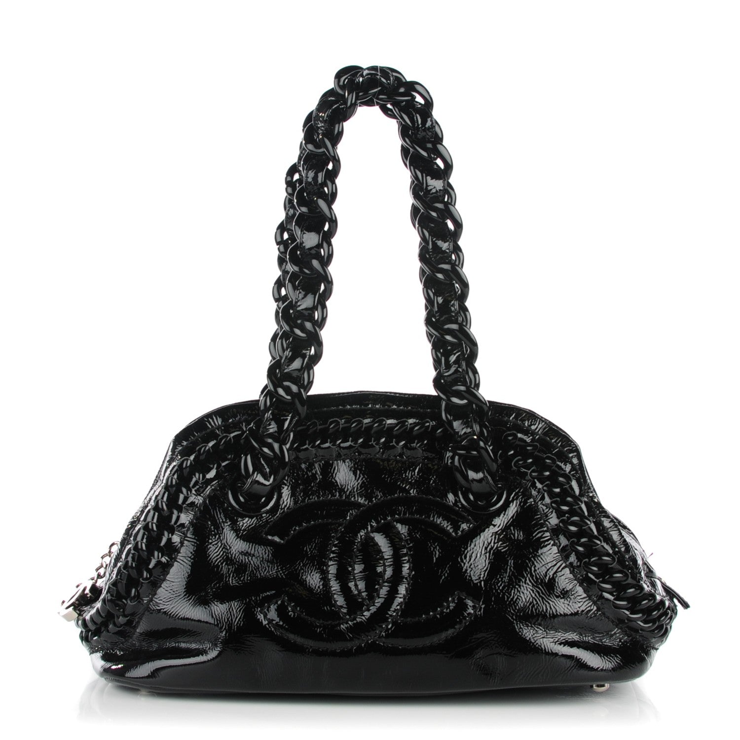 Chanel Patent Luxe Ligne Medium Bowler Black 1 of 7