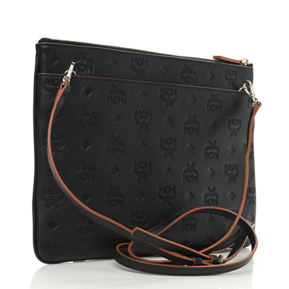 MCM Calfskin Monogram Klara Crossbody Pouch Black 3 of 12