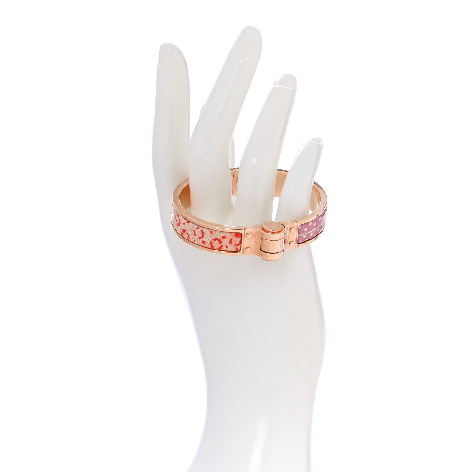 Hermes Enamel Printed Narrow Baobab Cat Hinged Bracelet S Graffitis Craft 2 of 5