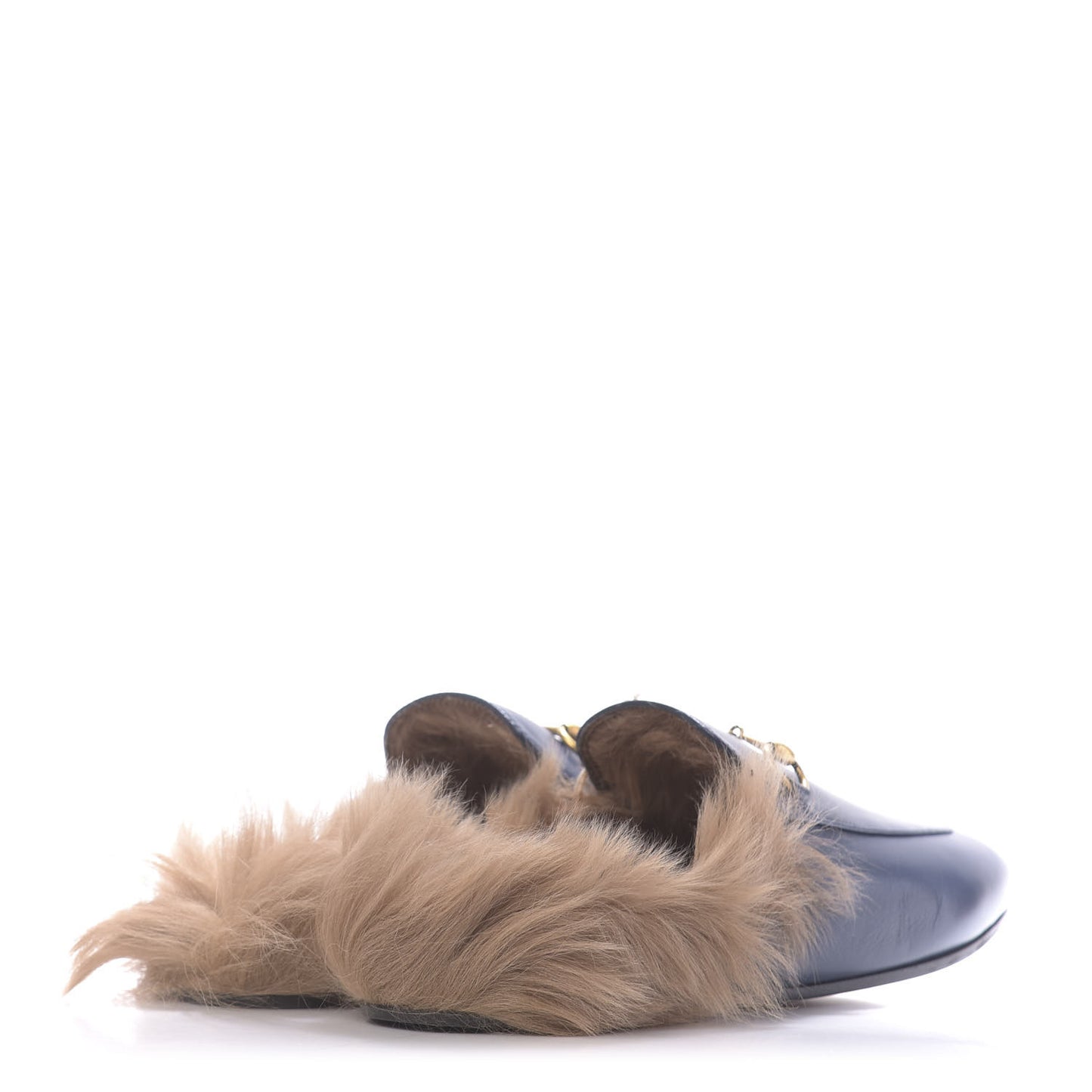 Malaga Kid Fur Womens Princetown Slippers 39 Blue Agata