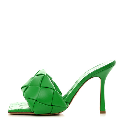 Bottega Veneta Nappa Maxi Intrecciato Lido 90mm Mule Sandals 38 Grass 39.5 Grass 1 of 7