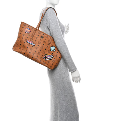 MCM Visetos Medium Anya Essential Victory Patch Shopper Tote Cognac 2 of 9