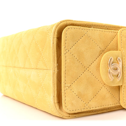 Chanel Suede Quilted Mini Chanel 25 Handbag Yellow 10 of 11