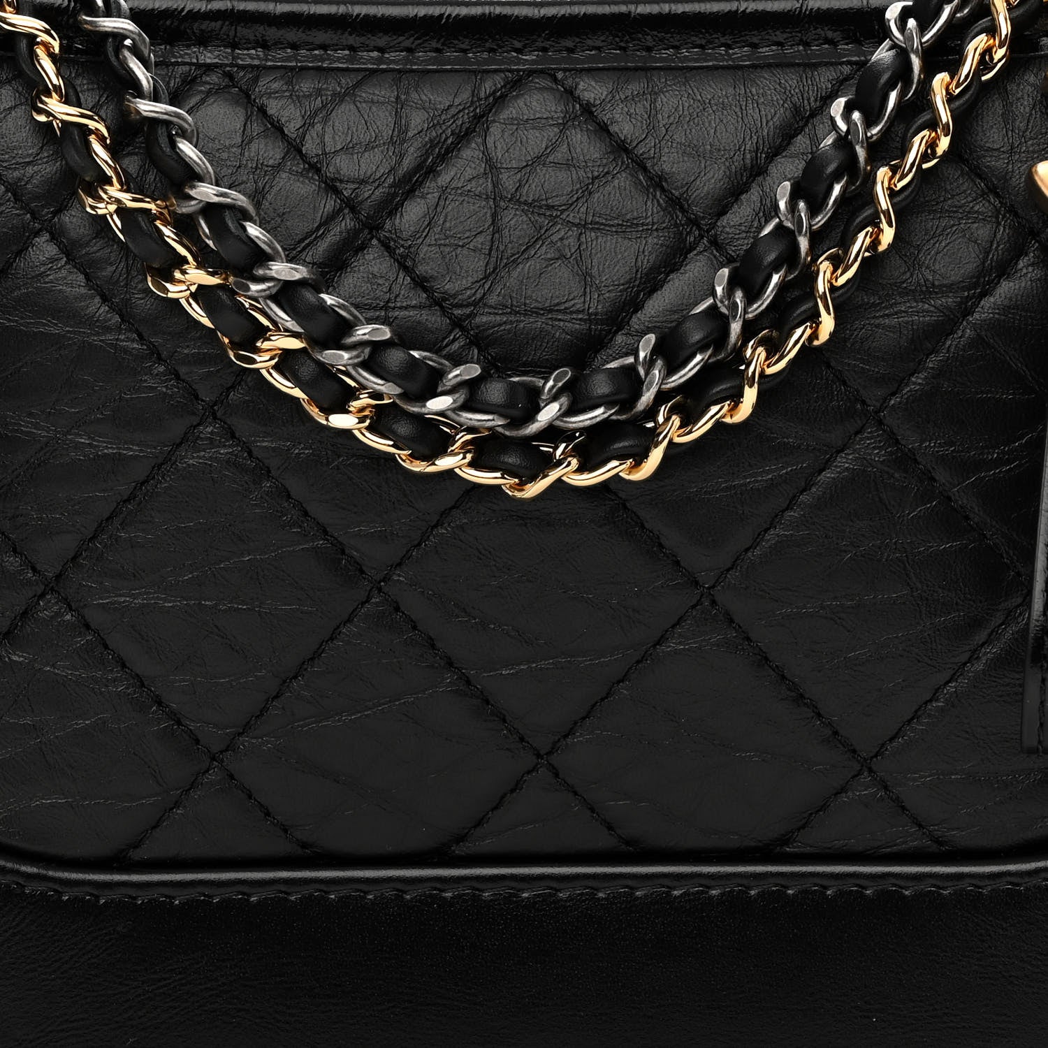 Chanel Aged Calfskin Quilted Small Gabrielle Hobo Black 8 of 12