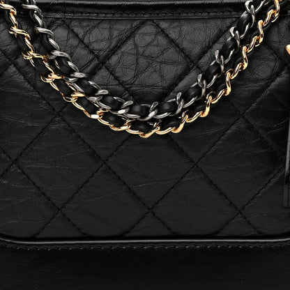 Chanel Aged Calfskin Quilted Small Gabrielle Hobo Black 8 of 12