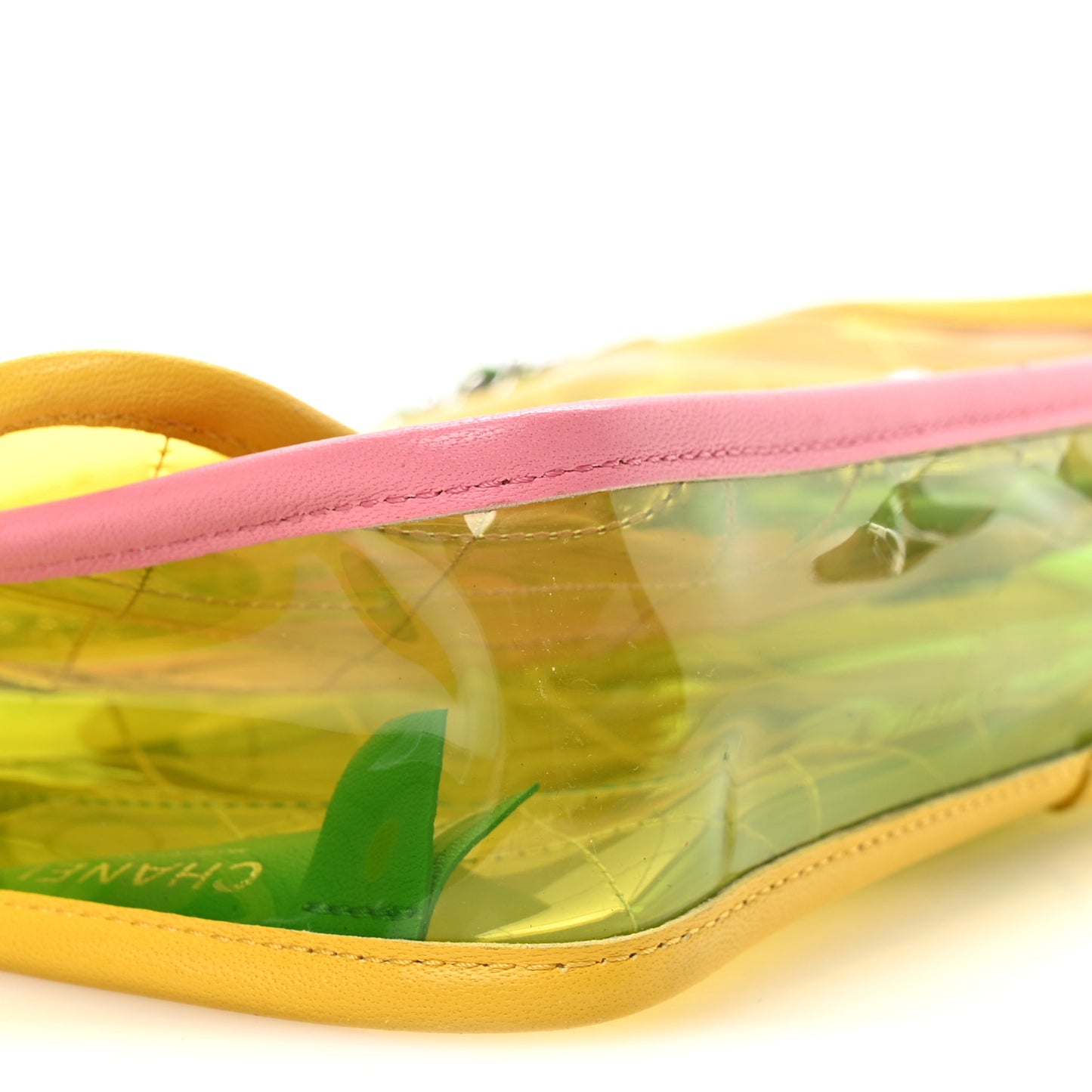 Lambskin PVC Quilted Mini Coco Splash Flap Yellow Green Pink