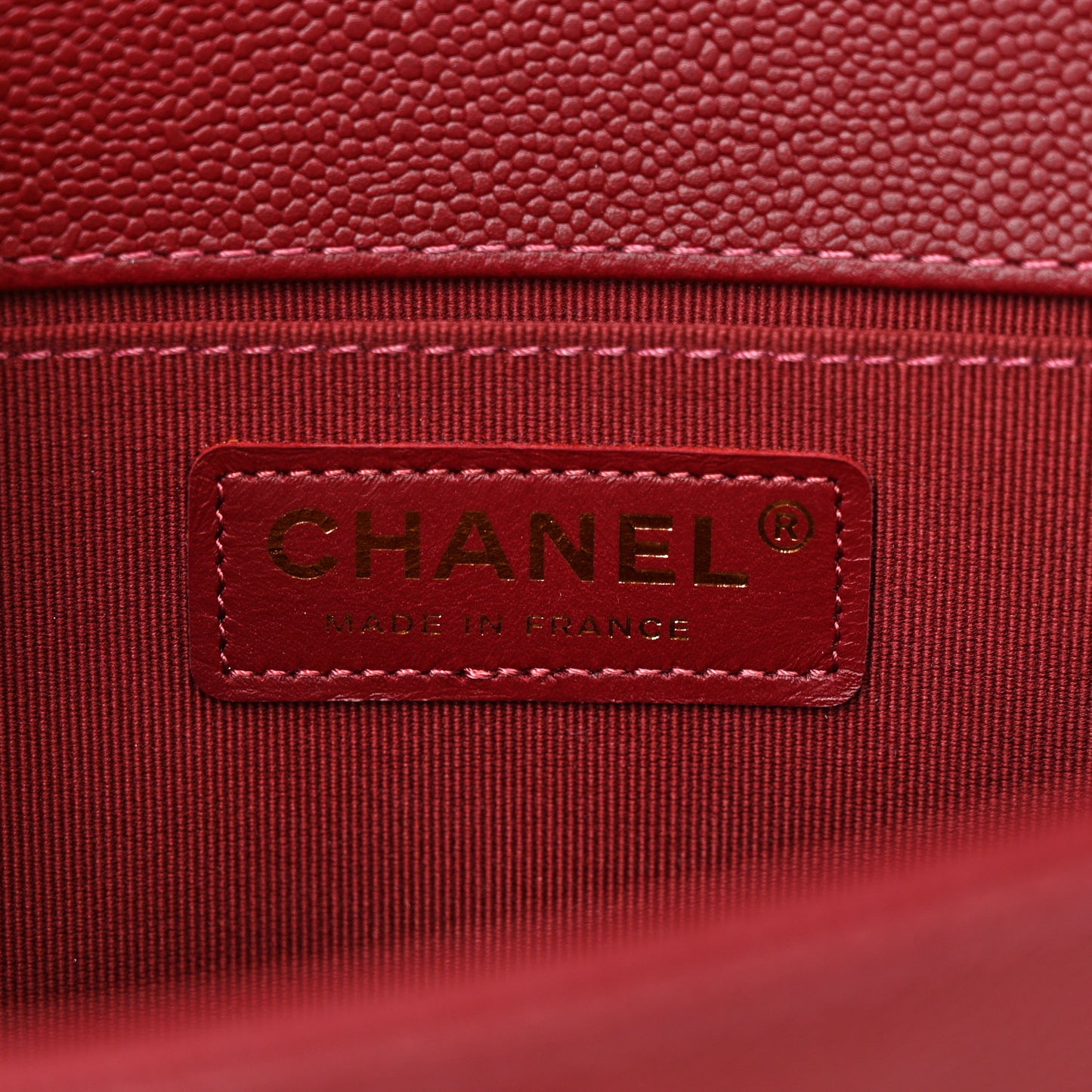 Caviar Quilted Medium Boy Flap Dark Red