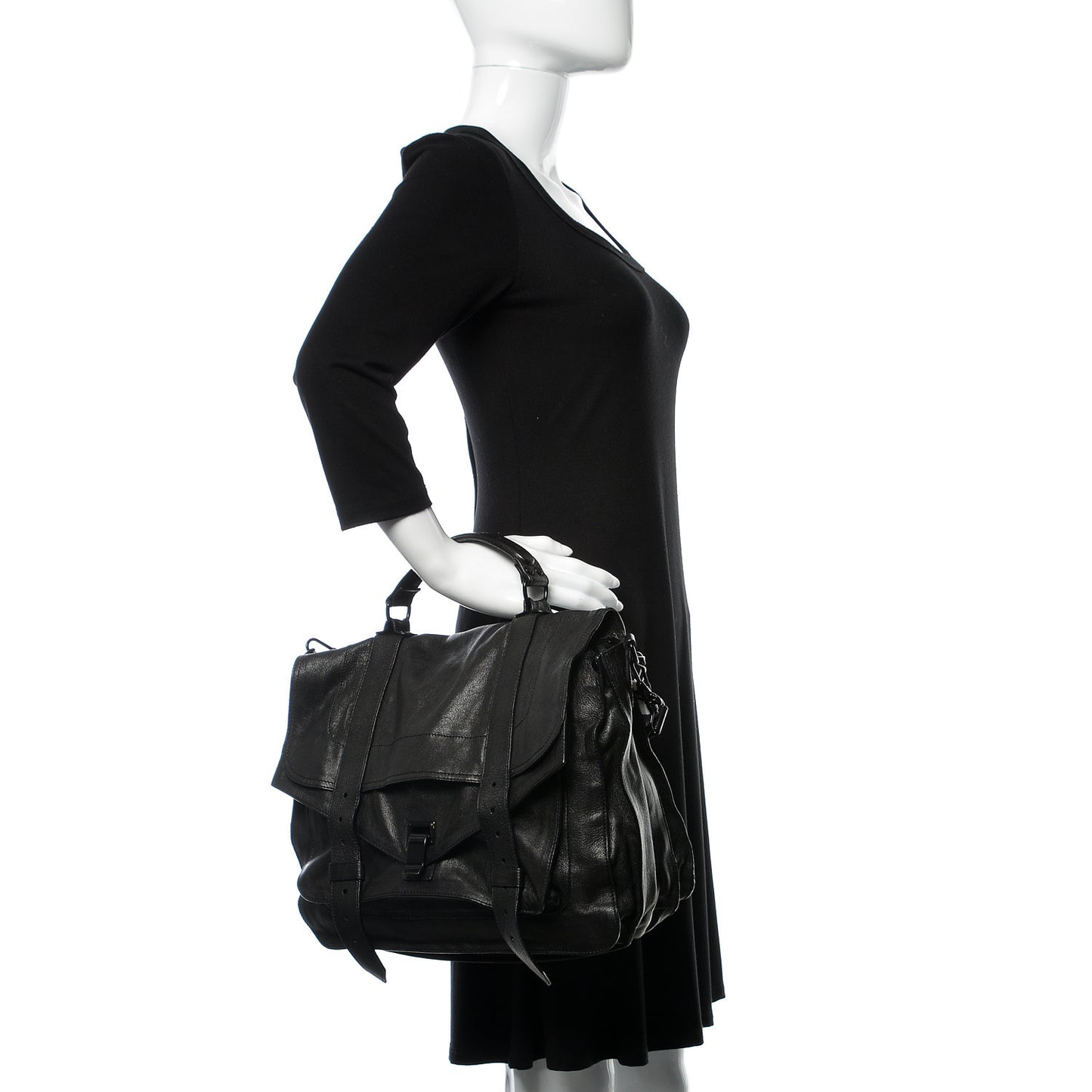 Lambskin PS1 Large Satchel Black