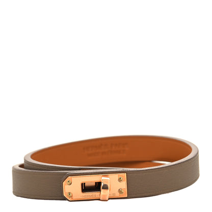 Hermes Swift Kelly Double Tour Bracelet T3 Etain 1 of 6