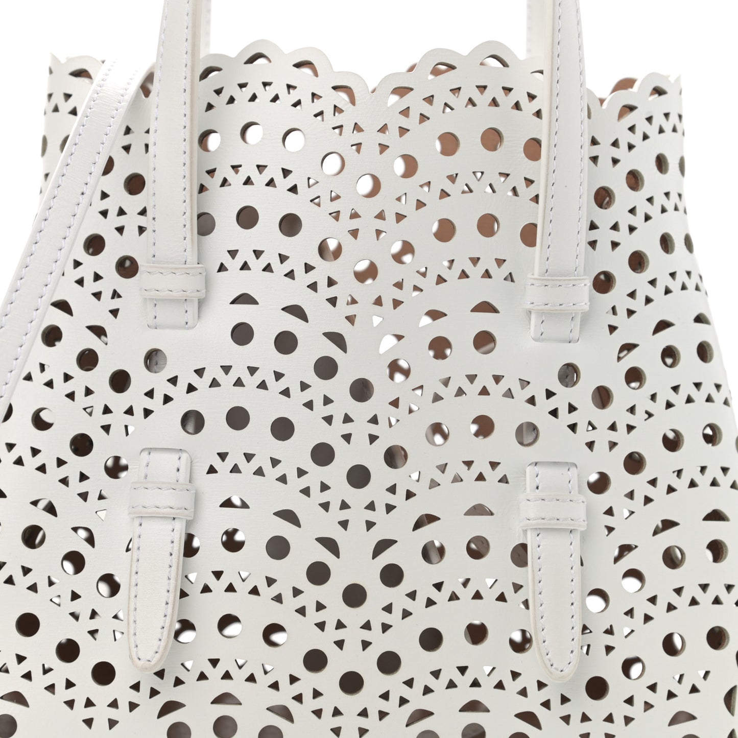 Calfskin Vienne Wave Mina 20 Bag White