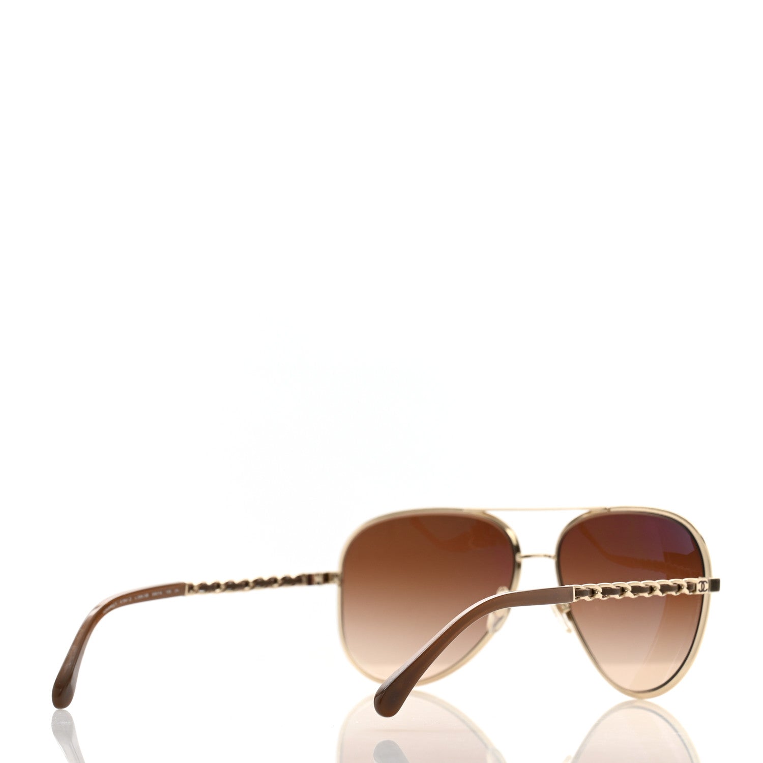 Chanel Lambskin Aviator Chain Sunglasses 4194-Q Gold 4 of 8