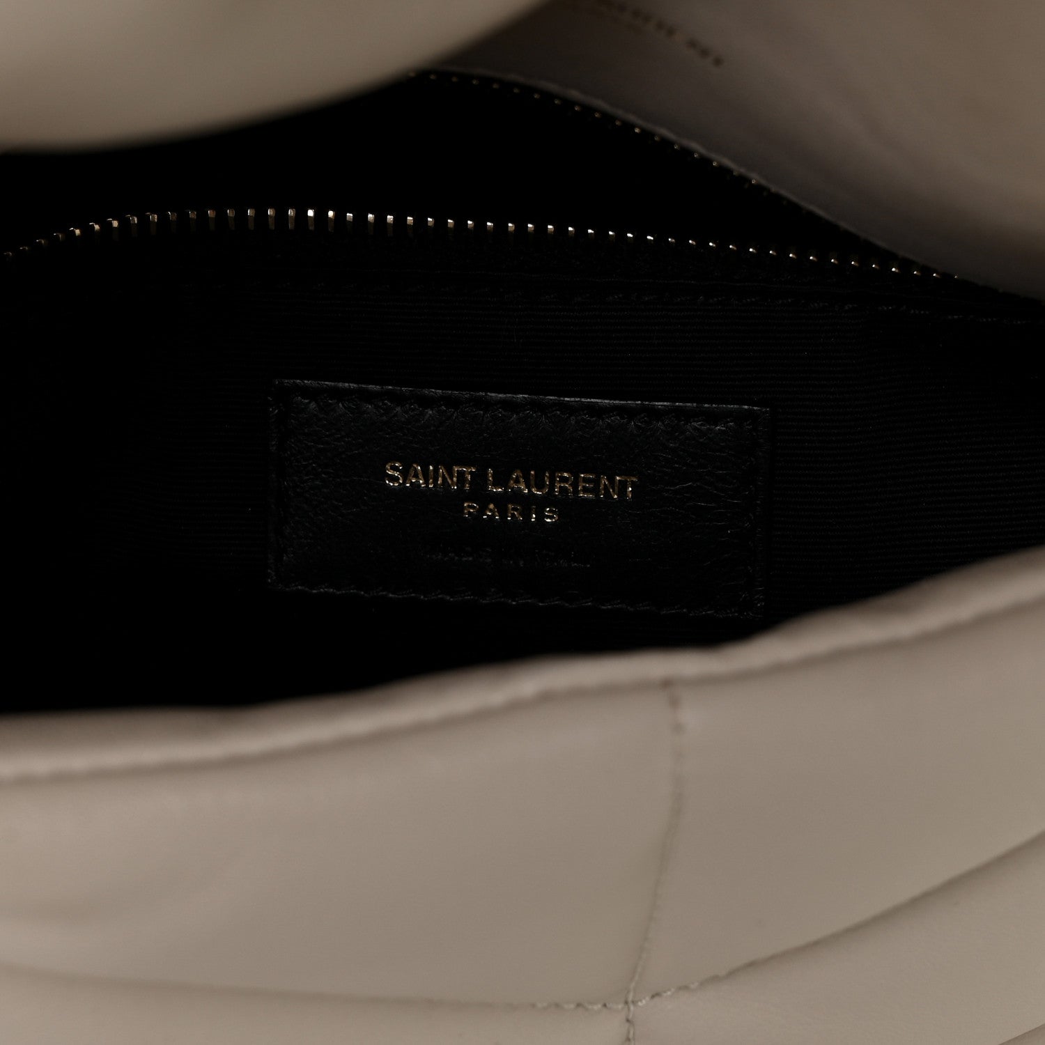 Saint Laurent Lambskin Quilted Small Loulou Puffer Monogram Chain Satchel Blanc Vintage 6 of 14