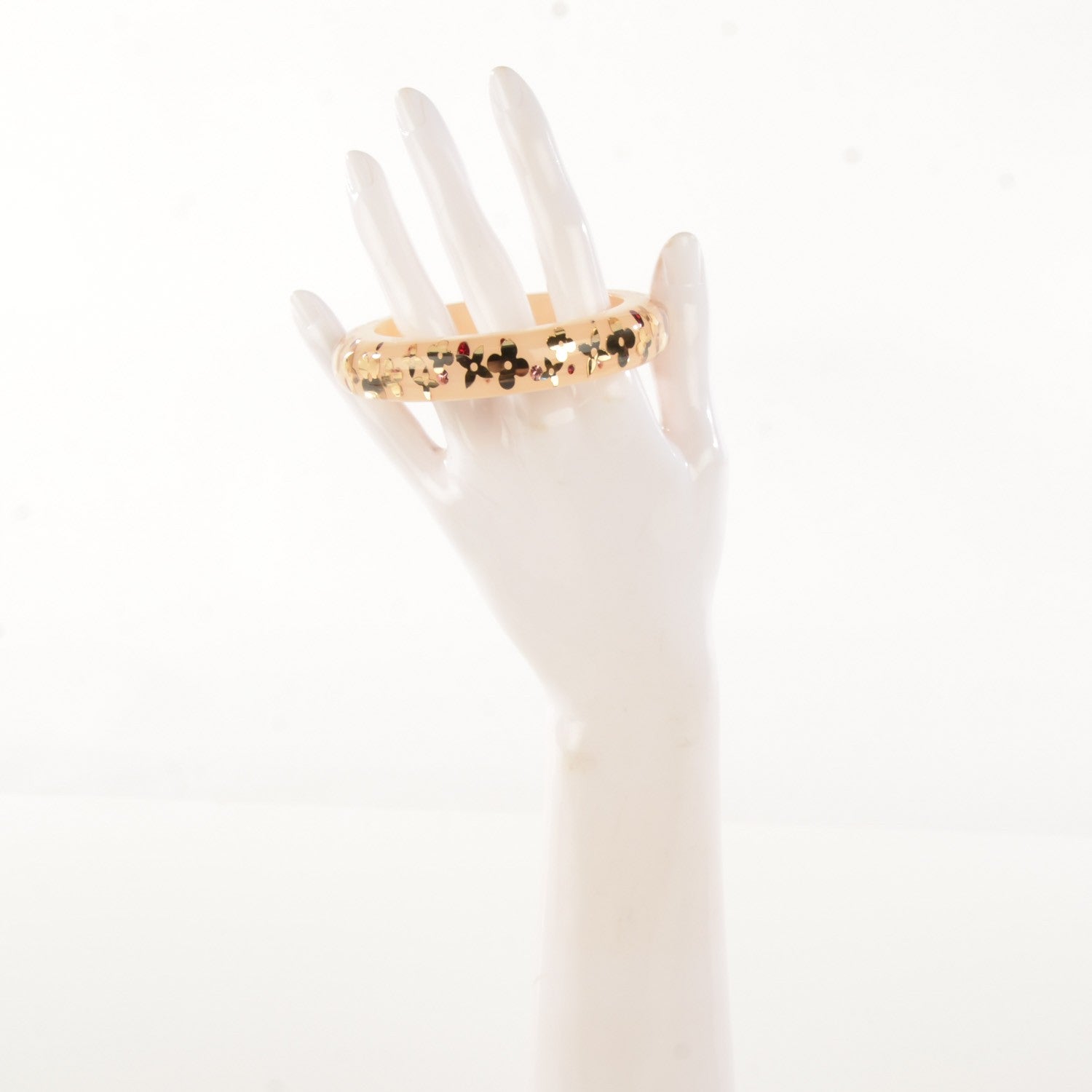 Louis Vuitton Resin Swarovski Medium Inclusion Bracelet GM Nacre 2 of 4