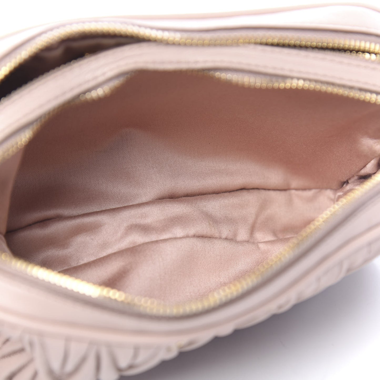 Nappa Matelasse Double Zip Chain Shoulder Bag Cammeo
