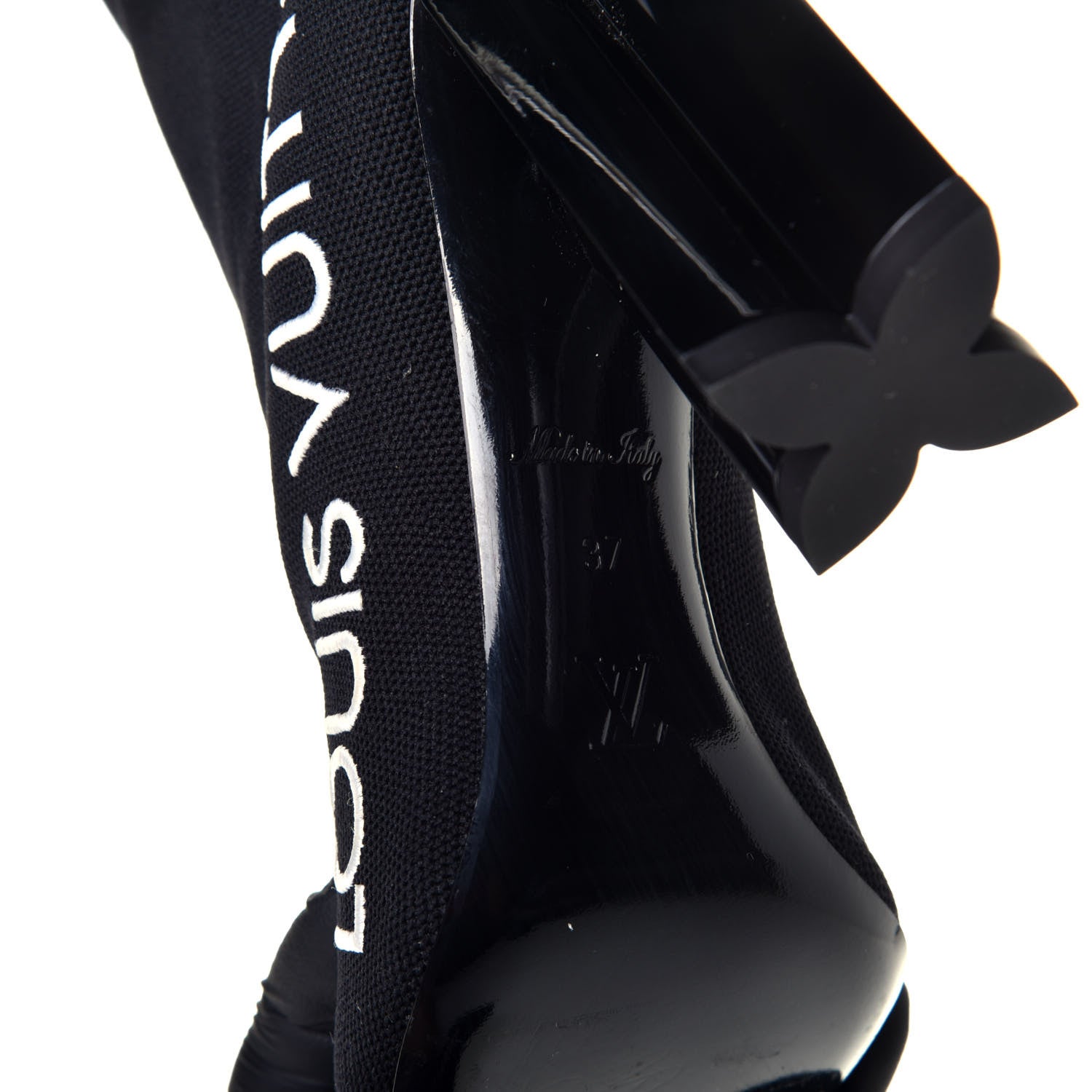 Louis Vuitton Stretch Fabric Silhouette Ankle Boots 37 Black 6 of 7
