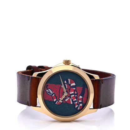 Gucci Stainless Steel Calfskin 38mm Le Marche Des Merveilles Snake Quartz Watch 2 of 8