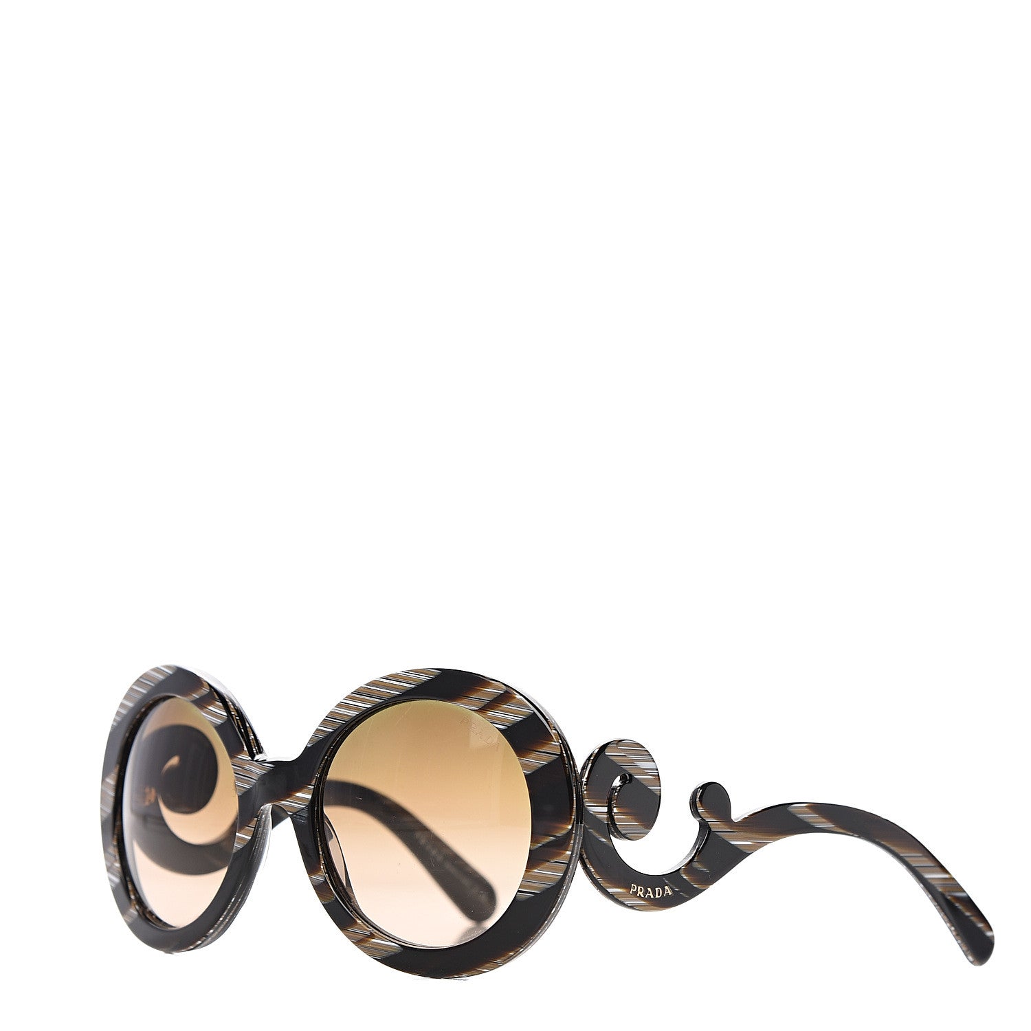 Prada Baroque Sunglasses SPR 27N Black Horn 1 of 7