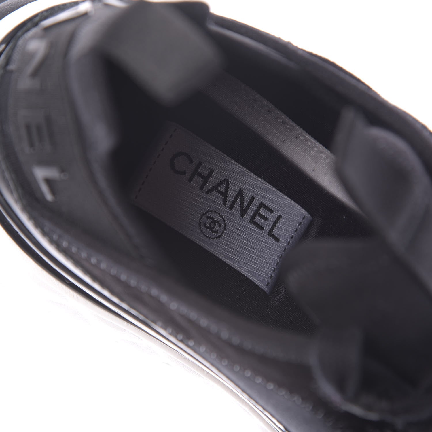 Chanel Velvet Calfskin Mixed Fibers CC Sneakers 38.5 Black 8 of 10