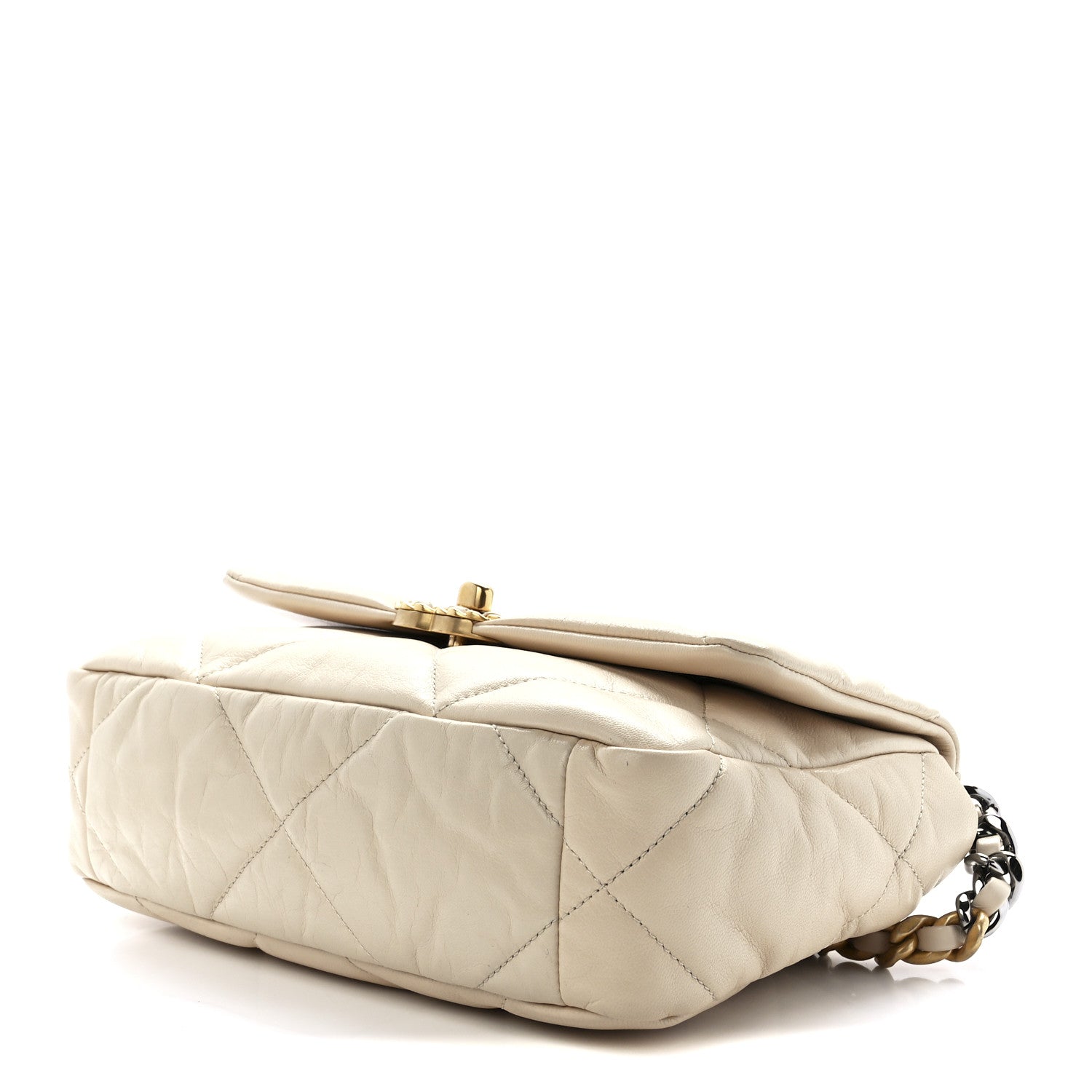 Chanel Lambskin Quilted Medium Chanel 19 Flap Light Beige 9 of 11