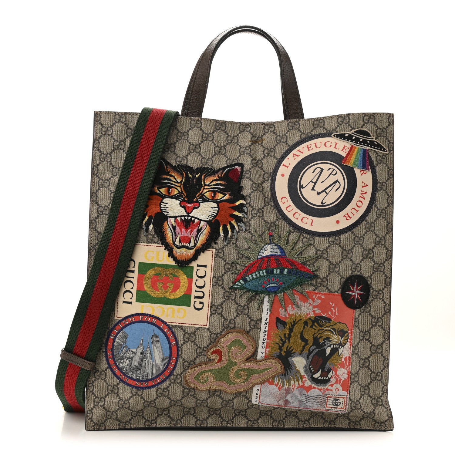 Gucci Soft GG Supreme Monogram Courrier Vertical Tote Beige New Acero 1 of 14