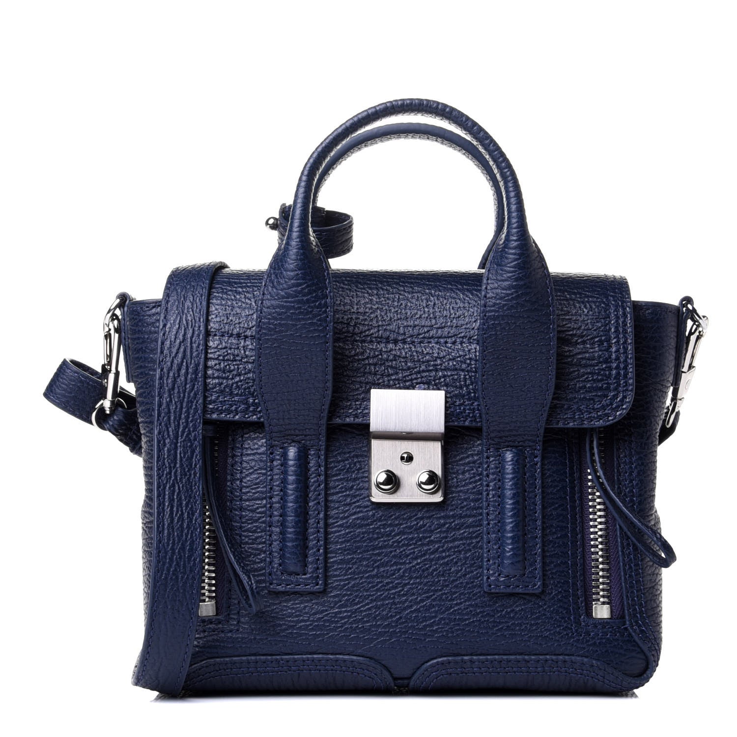 3.1 Phillip Lim Textured Calfskin Mini Pashli Satchel Ink 1 of 11