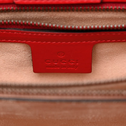 Gucci Calfskin Matelasse Small GG Marmont Tote Hibiscus Red 6 of 11