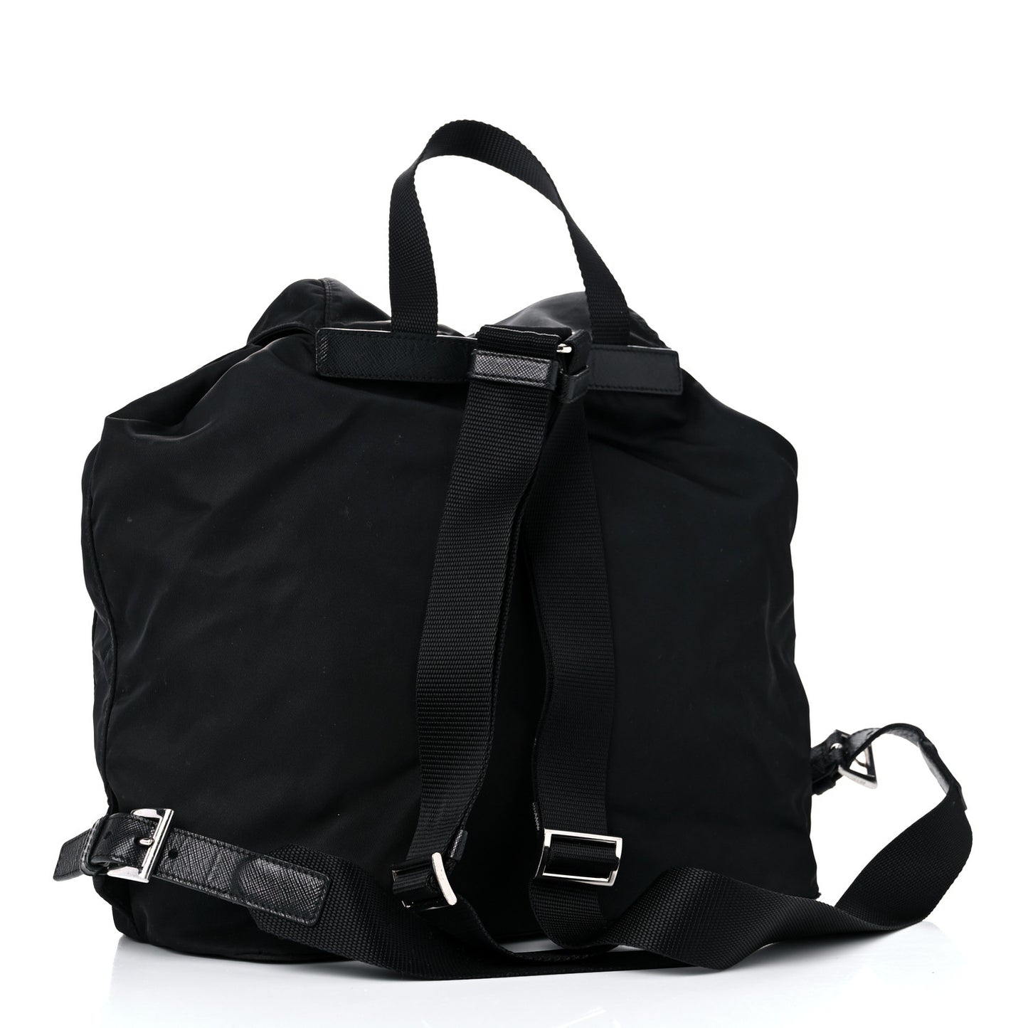 Tessuto Nylon Saffiano Medium Backpack Black