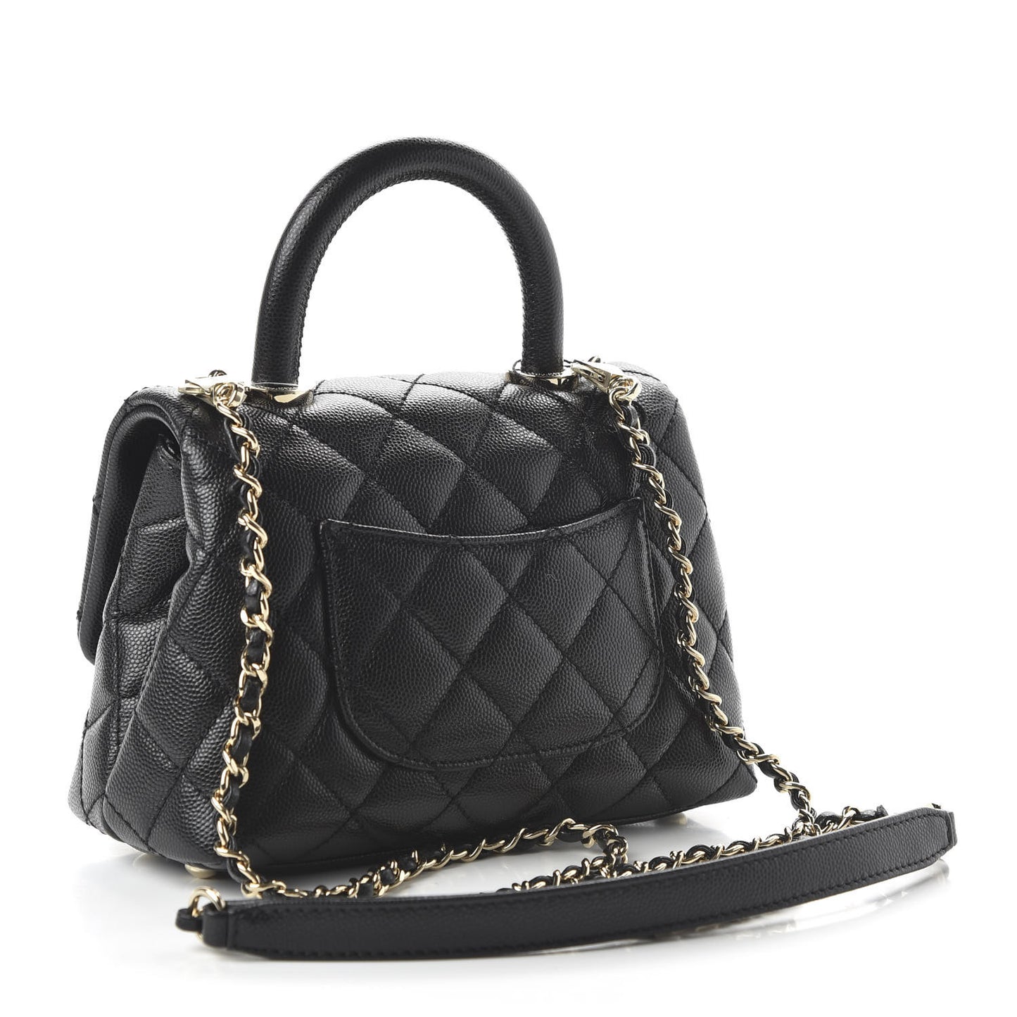 Caviar Quilted Extra Mini Coco Handle Flap Black