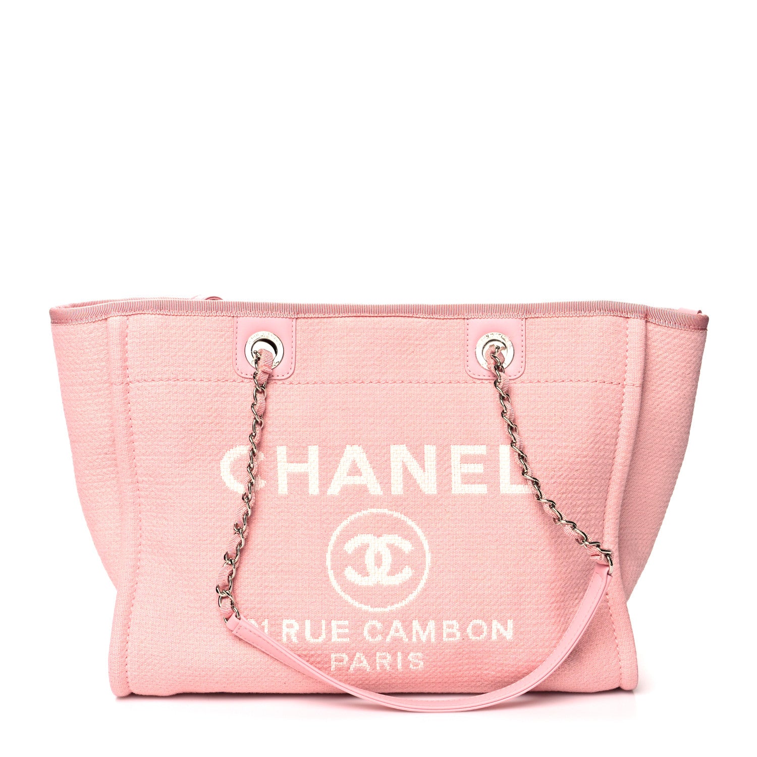Chanel Mixed Fibers Small Deauville Tote Pink 2 of 10